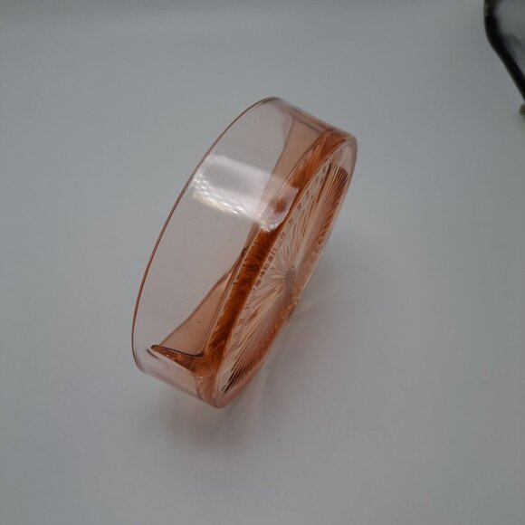 Vintage Pink Depression Glass 3 Section Divided Candy Nut Dish - Picture 4 of 16